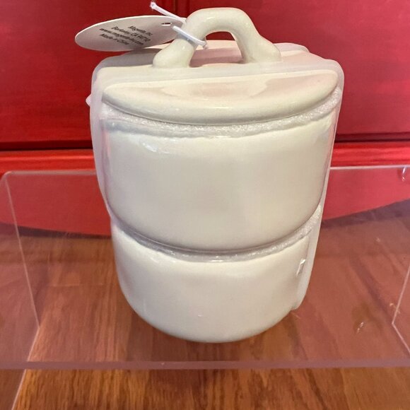 NWT Rae Dunn Salt Pepper ceramic stackable containers - Picture 4 of 9